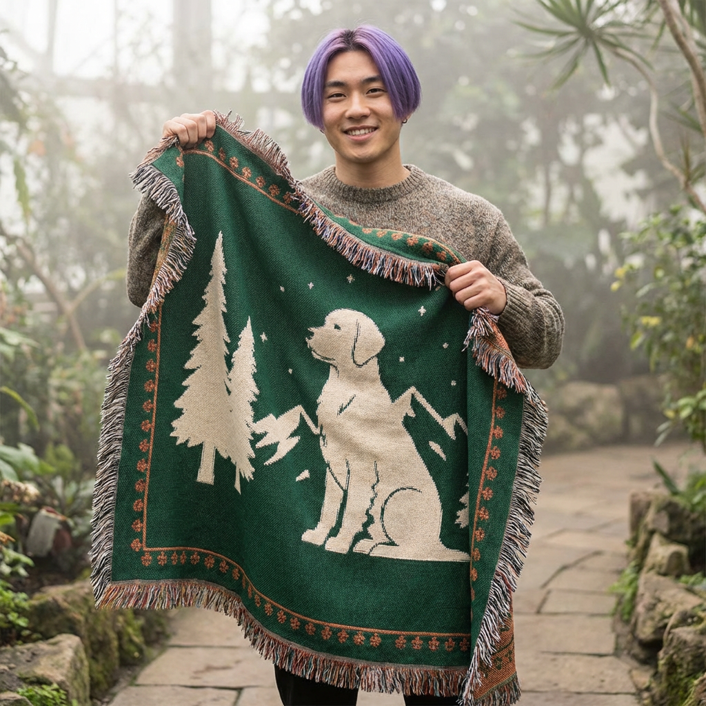 The Trail Blanket — Labrador Edition | Premium Woven Dog Blanket | Cabin & Outdoor Gift for Dog Lovers