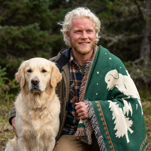 The Trail Blanket — Labrador Edition | Premium Woven Dog Blanket | Cabin & Outdoor Gift for Dog Lovers
